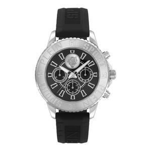 Plein Sport Glam Chrono Silicone Watch Silver Mens